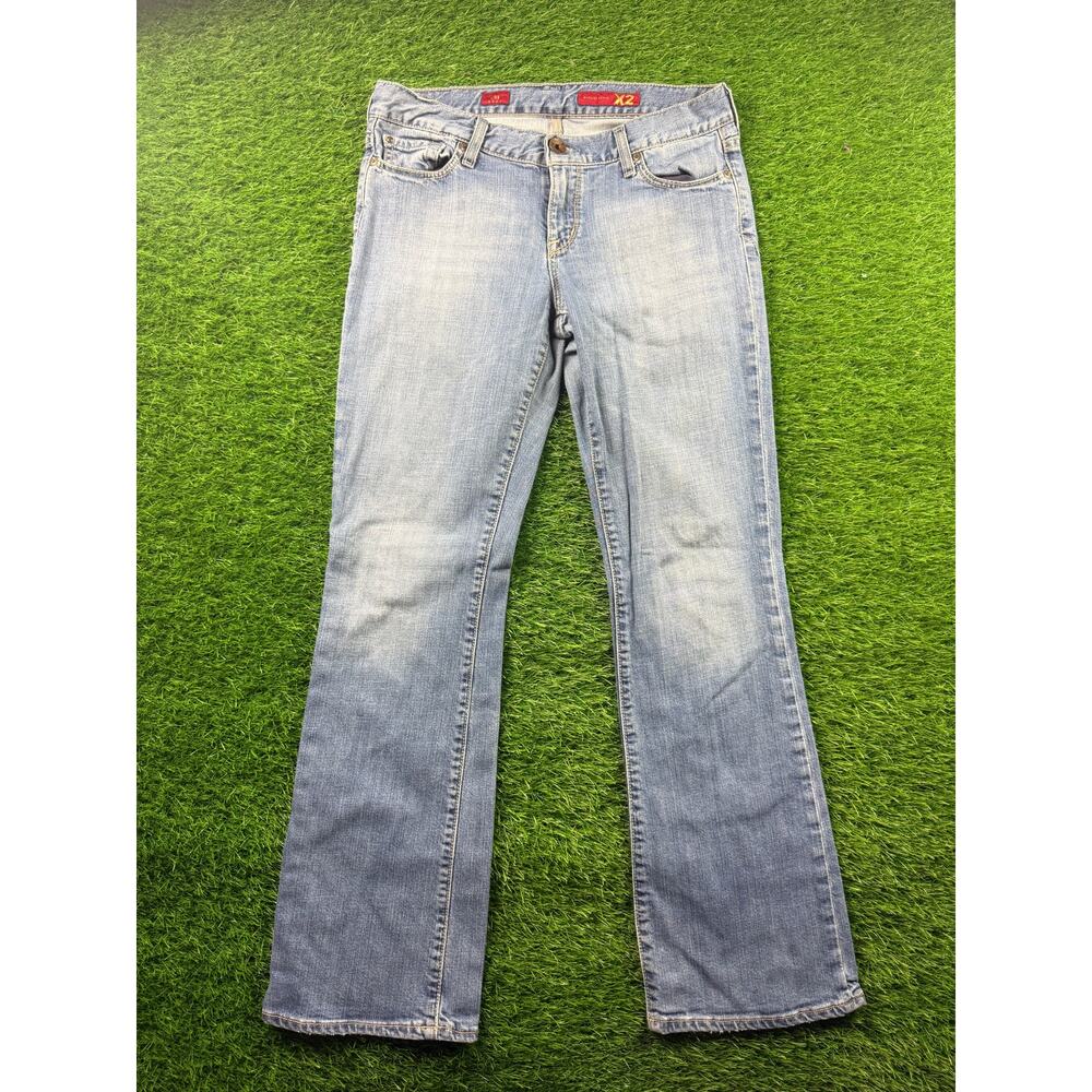 X2 Denim Laboratory Womens 31 8R Blue Bootcut Jeans Low Rise Stretch Y2K Work